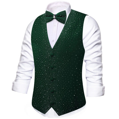 Men's Glitter Vest with Matching Bow Tie – Sparkly Sequin Style for Parties, Proms & Festive Events