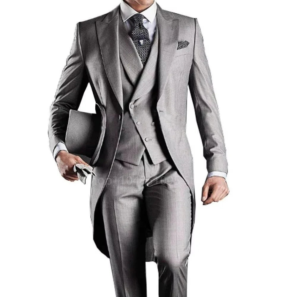 Men's 3-Piece Slim Straight Suit Set for Weddings, Formal Events & Graduation