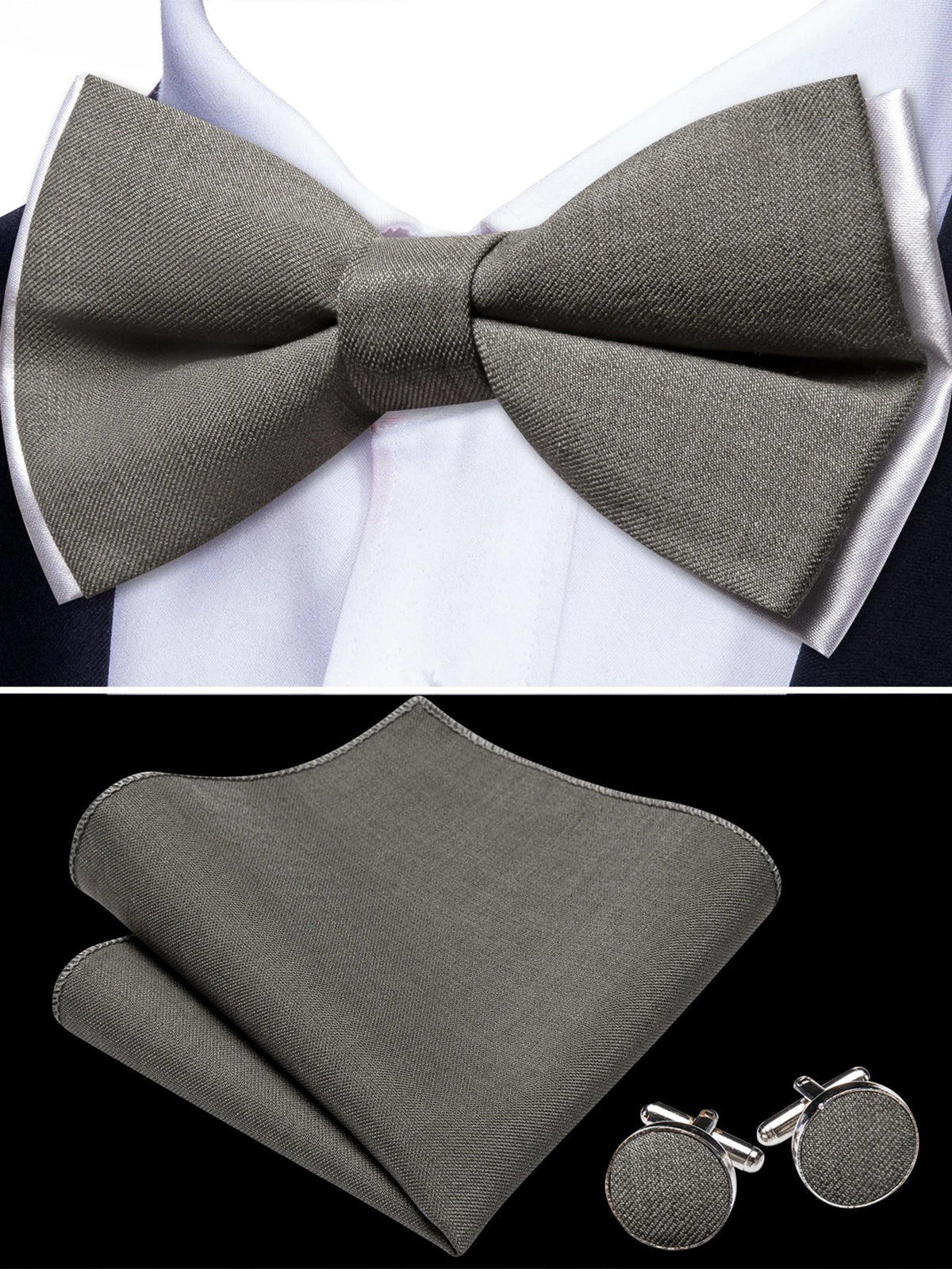Men's Formal Vest Set 5-Piece Satin Waistcoat with Tie for Weddings and Business