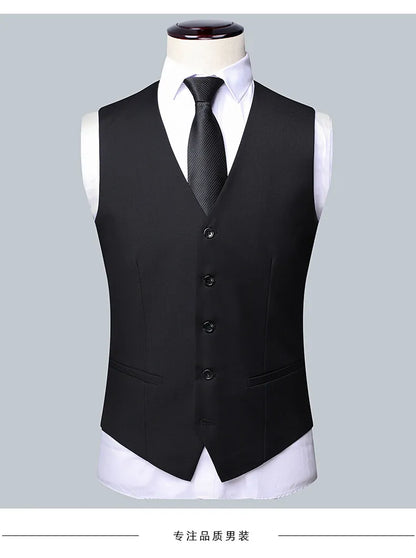 Men's 3-Piece Wedding Suit – Single Breasted, Smart Casual, Blue/Black/Gray – All Seasons