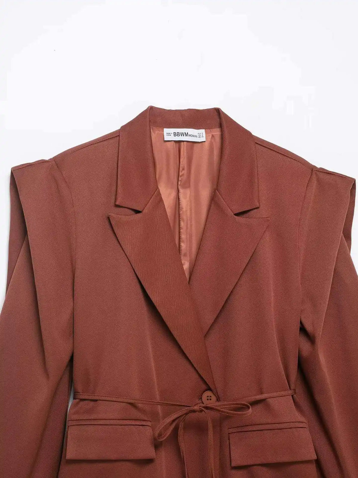 Spring Autumn New Women Blazer Notched Collar Single Button Flying Sleeve Solid Color High-End Elegant Fashion Coat HK18181