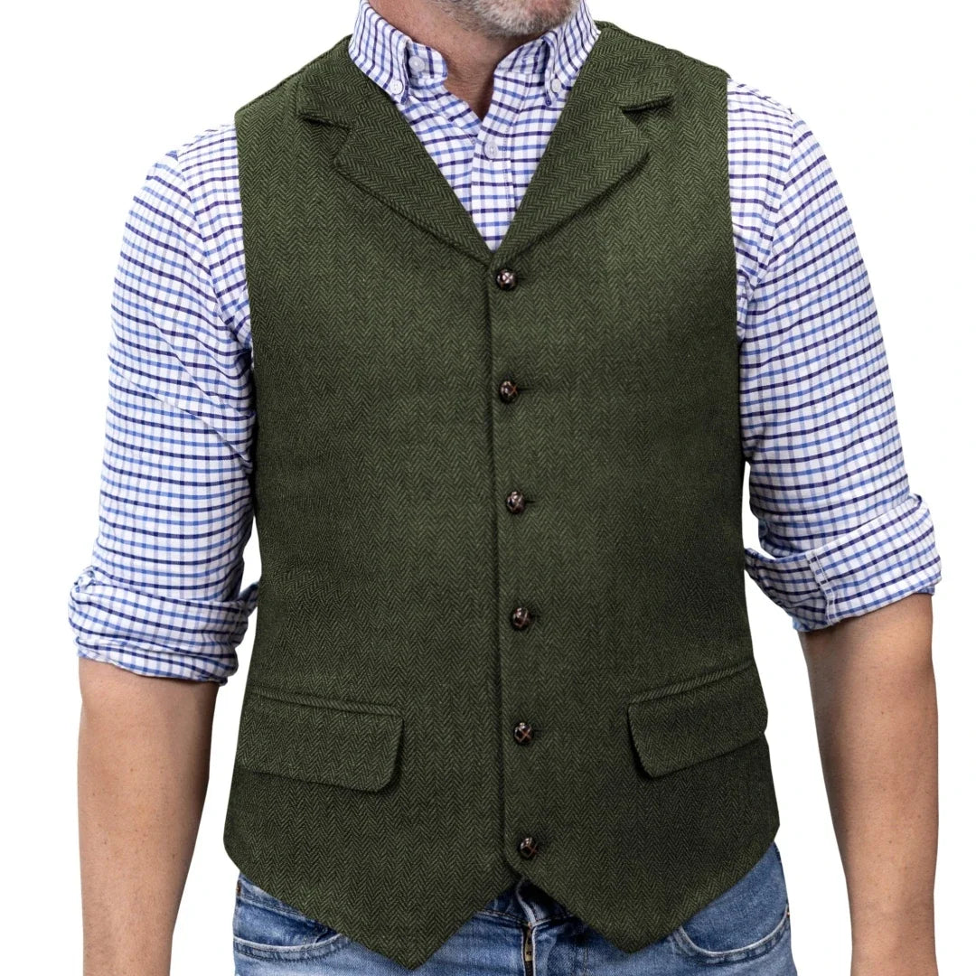 Men's Formal Vest | Single Breasted Lapel Waistcoat for Weddings & Business