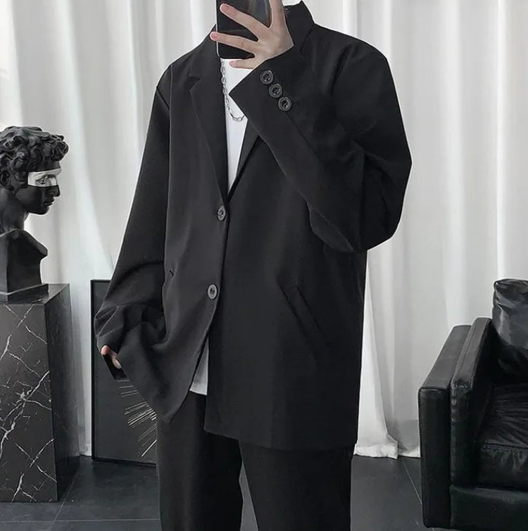 Men Korean Style Casual Blazer 2026 Spring Autumn Wrinkle Free Trendy Ins Couple Jacket Fashion Suit Coat