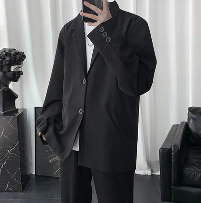 Men Korean Style Casual Blazer 2026 Spring Autumn Wrinkle Free Trendy Ins Couple Jacket Fashion Suit Coat