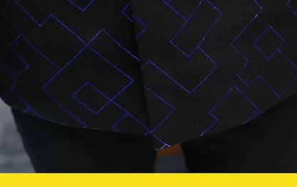 Blazer Fashionable Outdoor Travel Youthful Wedding Versatile Host Gentleman Slim-fit Casual Mid-length Stripes Men's Blazer