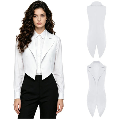 Womens Nightclub Cocktails Tailcoat Waitress Cosplay Costume Blazer Jackets Swallowtail Jacket Tuxedo Coat Jazz Dance Costume