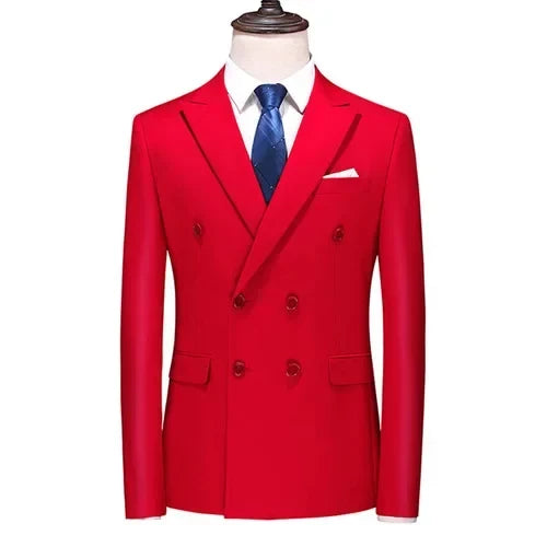 2026 Marque Mode Homme Costume de smoking croisé pour affaires/Costume ajusté pour homme Style coréen décontracté/Blazers vestes décontractées pour hommes