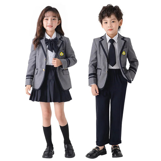 3-15T Children's School Uniform Boys Girls Graduation Event Performance Ceremony Kindergarten Costume Twins Birthday Party Dress