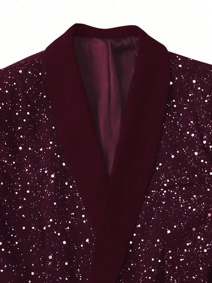 High-quality Fashionable Banquet Party Men's Clothing - European-style Shiny Banquet Stylish Men's Suit Sets