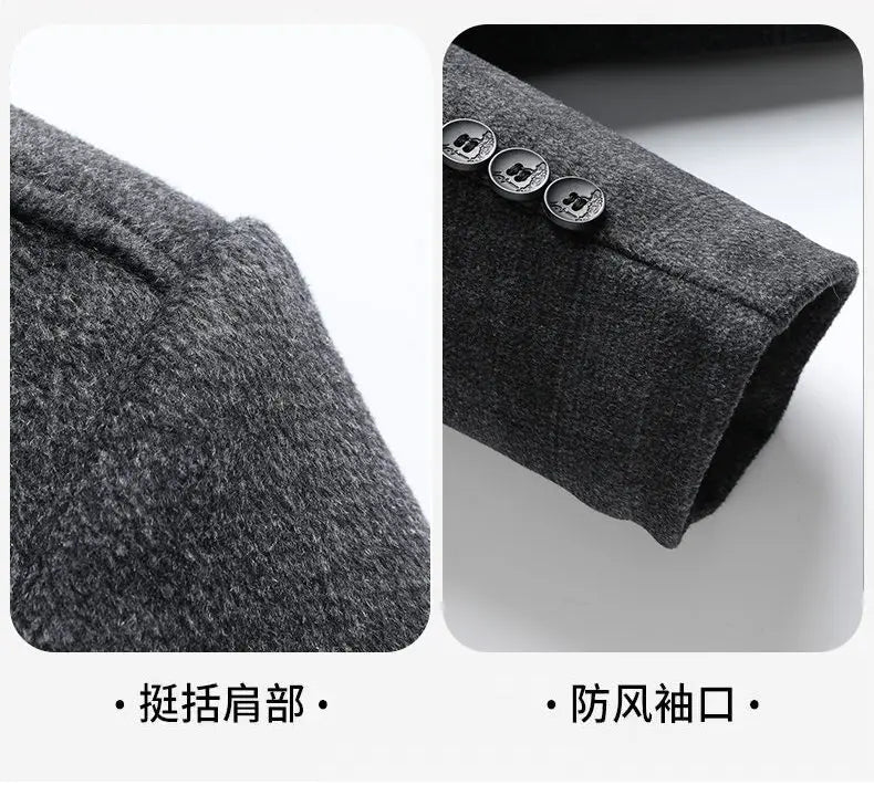 2026 Outdoor Fashion Gentleman's Versatile Trend, Middle-aged and Elderly Business Casual Men's Down Inner Liner Woolen Coat