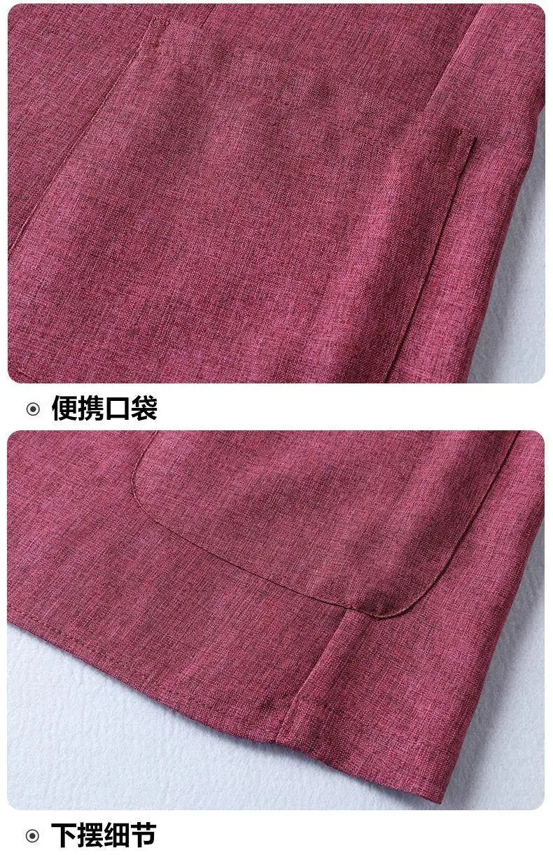 30% Linen Blazer - Men's Fashionally Fit Business Formal Wedding Gentleman's Cool Silk Lightweight Breathable Casual Blazer