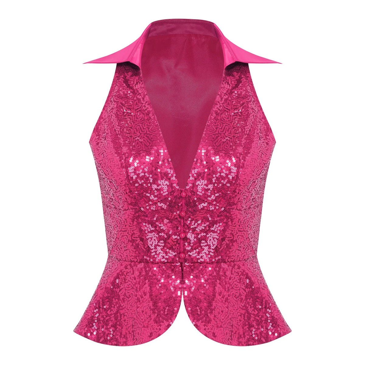 Womens Sequins Vest Fshion Sleeveless Jacket Bling Waistcoats Tops Rave Music Festival Party Nightclub Sparkly Disco Cosutme