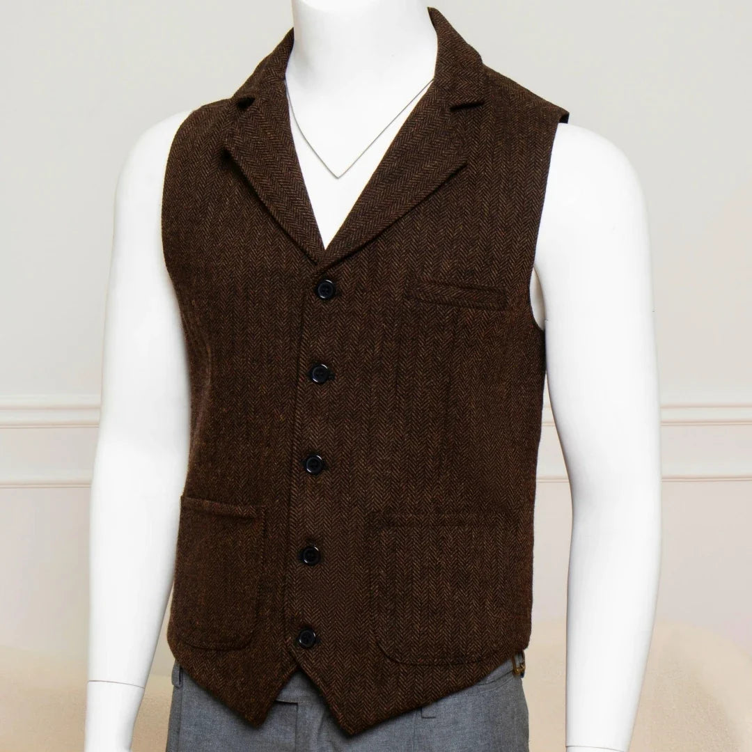 Men's Formal Vest Single Breasted Lapel Waistcoat for Weddings & Business
