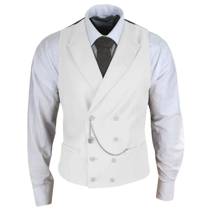 Men's Formal Satin Vest | Double Breasted Waistcoat for Wedding, Banquet & Business
