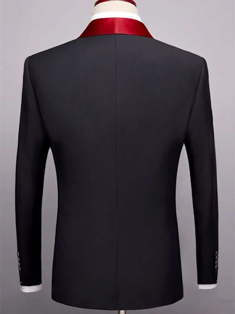 Ensemble 2 pièces pour homme, costume de mariage ou d'affaires, veste à un bouton et pantalon, ensemble veste slim fit