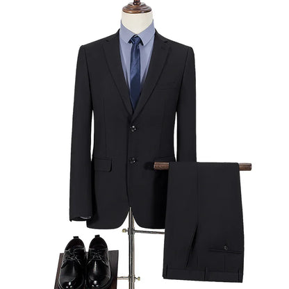 Men's Slim Fit Single Breasted Suit – Casual & Formal Two-Piece Set for Weddings & Business