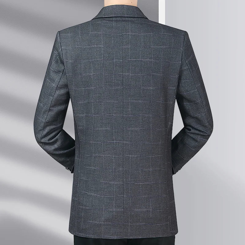 Blazer Men's Business Gentleman Wedding Fashionable Solid Color Best Man, Slimming and Casual Middle-aged and Elderly Blazer