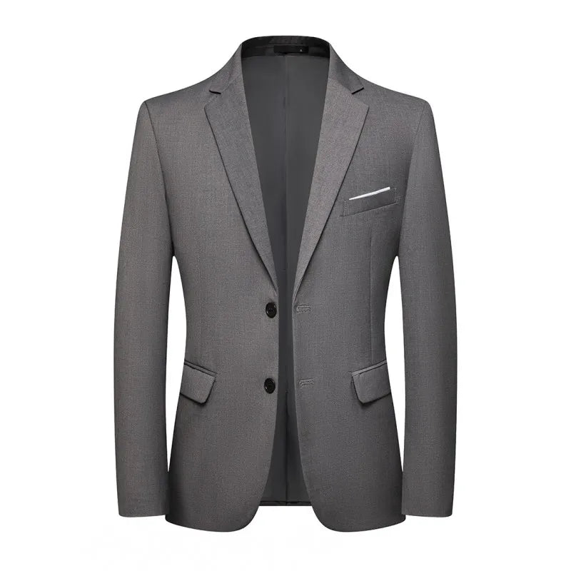 Blazer Fashion Men Business Casual Solid Color British Style Wedding Gentleman Slim Professional Formal Suit Blazer