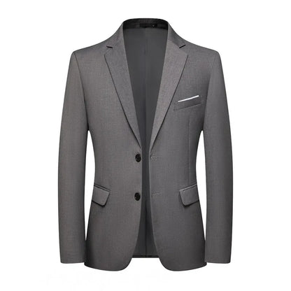 Blazer Fashion Men Business Casual Solid Color British Style Wedding Gentleman Slim Professional Formal Suit Blazer