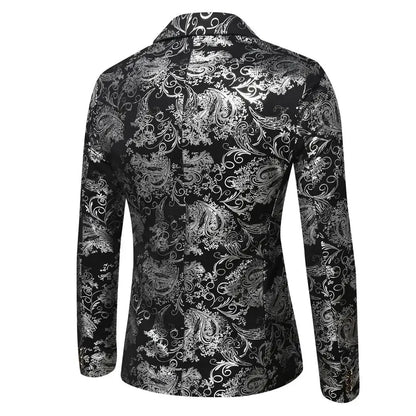 Blazer Mens Jacket Fashion Business Handsome British Style Casual Slim-fit Print Wedding Work Hot Chick At The Bar  Blazers
