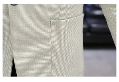 Blazer: An Outdoor Fashion Business Gentleman Pure Color Wedding Host Slim-fit Casual Korean-style Versatile Men Fleece Blazer