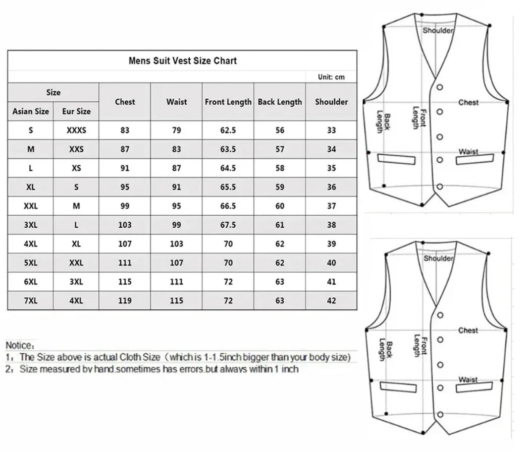 Men's Single Breasted Vest – Slim Fit Formal Waistcoat for Business & Weddings | Grey, Navy Blue, Black | Plus Size up to 7XL