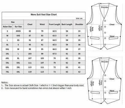 Men's Single Breasted Vest – Slim Fit Formal Waistcoat for Business & Weddings | Grey, Navy Blue, Black | Plus Size up to 7XL