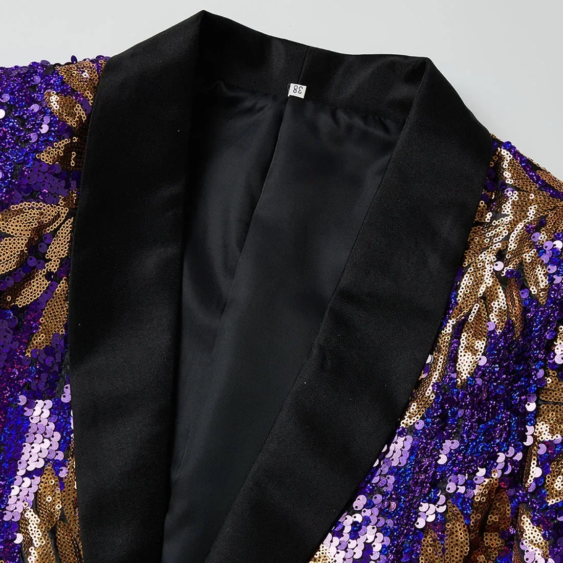 European and American Sizing Men's Dance Stage Performance Leaf Sequin Banquet Group Wear Evening Stage Business Fashion Blazer