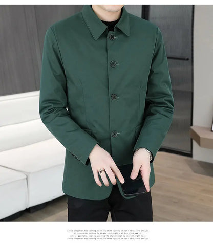 Blazer Men's Business Gentleman Wedding Fashion Best Man Solid Color Slim Fit Casual Mink Velvet with Cotton Thickened Blazer