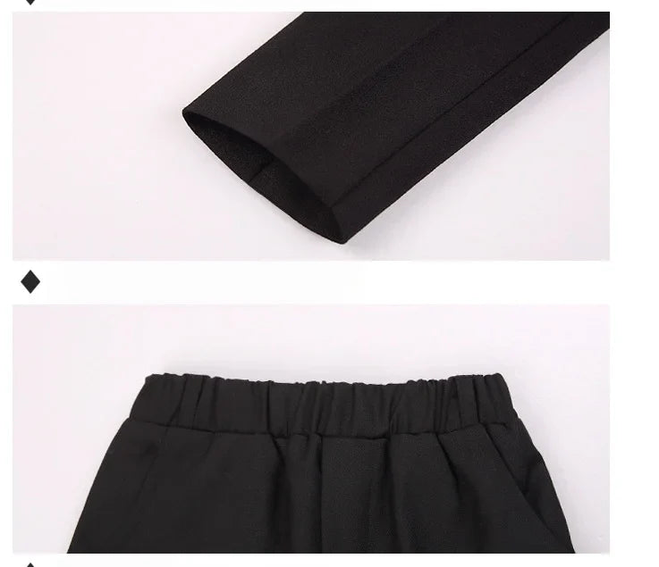 1-11Years Kids Formal Wedding Birthday Prom Outfit Suit With Jacket Pants Children's Piano Speech Performance Costume