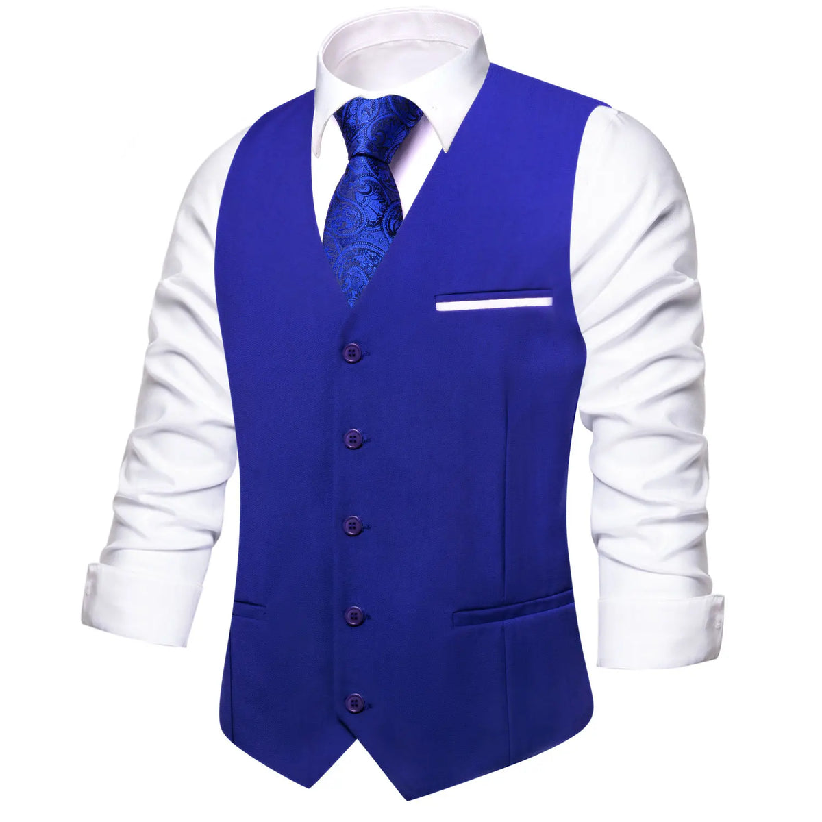 Men's Vest Set — Floral Paisley Waistcoat with Necktie, Pocket Square & Cufflinks for Weddings & Formal Events