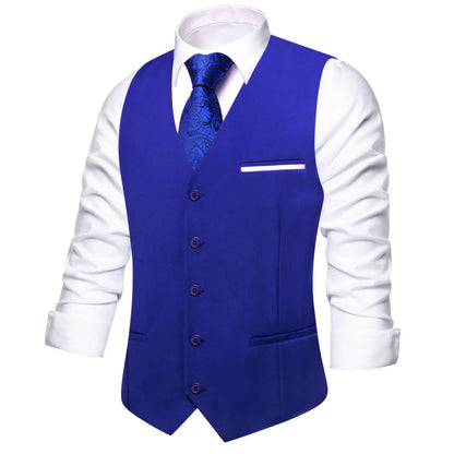Men's Vest Set — Floral Paisley Waistcoat with Necktie, Pocket Square & Cufflinks for Weddings & Formal Events