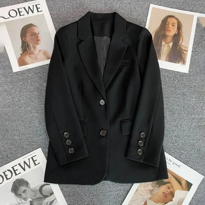 Elegant Office Lady Blazers for Women 2025 Fashion Long Sleeve Single Button Blazer Coats Female Top Suit Jackets Outerwears