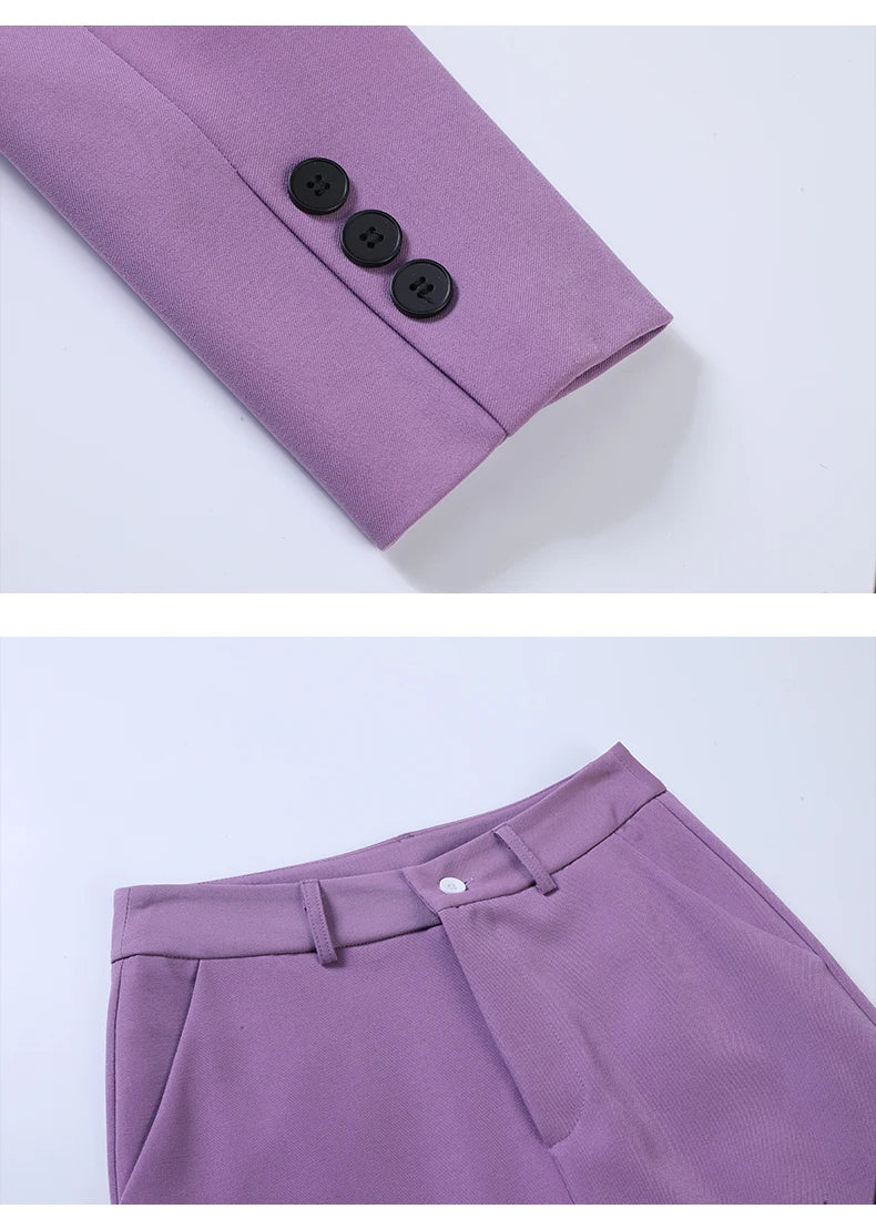 Autumn Elegant Chic Blazer Trousers Suit Women 2026 Long Sleeve Jacket and Pants 2 Piece Matching Set Outfit Plus Size