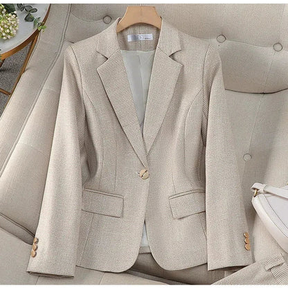 Luxury Small Women Pink Blazer Ladies Professional Suit Women Temperament Suit Fashion Interview Formal Pant Suits