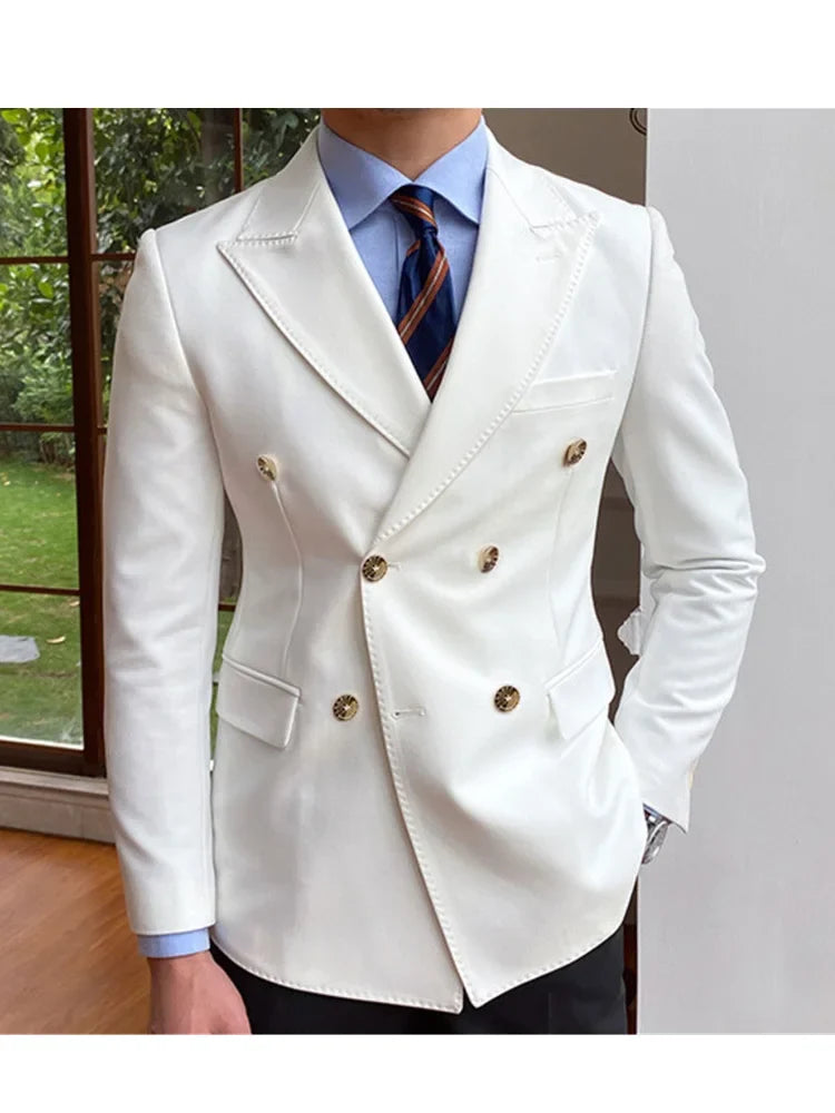 Wedding Men Suits Blazer Bridegroom Business Groom Wear Tuxedo Jacket Formal Costume Homme Party Prom Double Breasted Only Coat