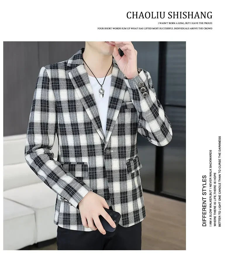 Blazer Men's Fashion Business Gentleman Groom Professional Gentleman Form-fitting Versatile Casual Formal Wear High-end Blazer