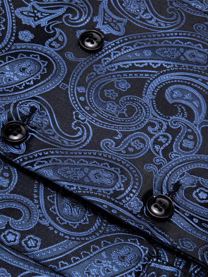 Men's Suit Vest Set Paisley Jacquard Double Breasted for Weddings and Formal Events
