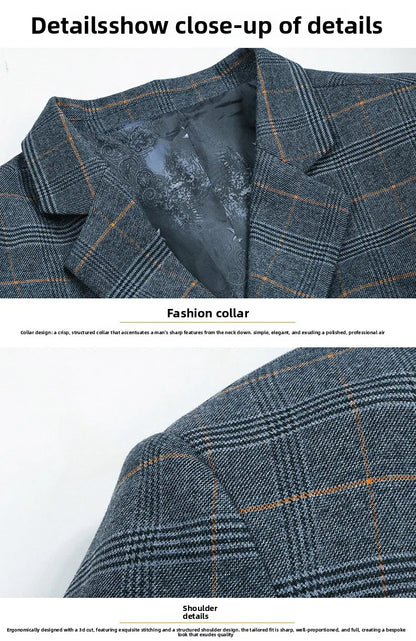 Blazer Men Fashion Premium Business Outdoor Gentleman Striped Stylishly Versatile British Style Casual Host of A Wedding Blazer