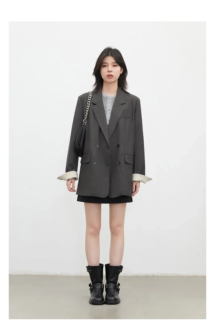 New Women Blazers Coat Loose Casual Plus Size Office Ladies Suit Jacket Spring Autumn 2026 Female Overcoat