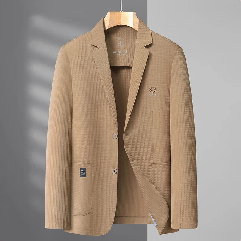 2026 New men fashion Sun Protection Clothing Trend Summer Men's Skin Clothing Solid Color blazer thin coat for male M-4XL