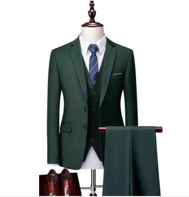 White Men Suits Slim Fit 3 Piece Double Breasted Suit Men Wedding Prom Party Business (Blazer+Vest+Pants) Wedding Suits for Men