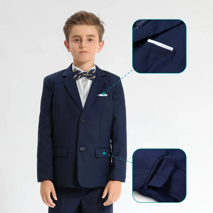 Kids Clothes Boys Suit Wedding Formal Outfit Set Children Easter Church Gentleman Ring Bearer Perform Tuxedo Teenagers Blazer