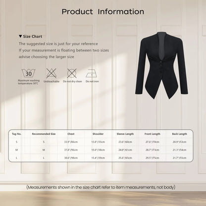 Women Korean Fashion Suits Jacket Button-down Solid Color Blazer Coats Padded Shoulder Pointed Hem Blazers Office Lady Outerwear