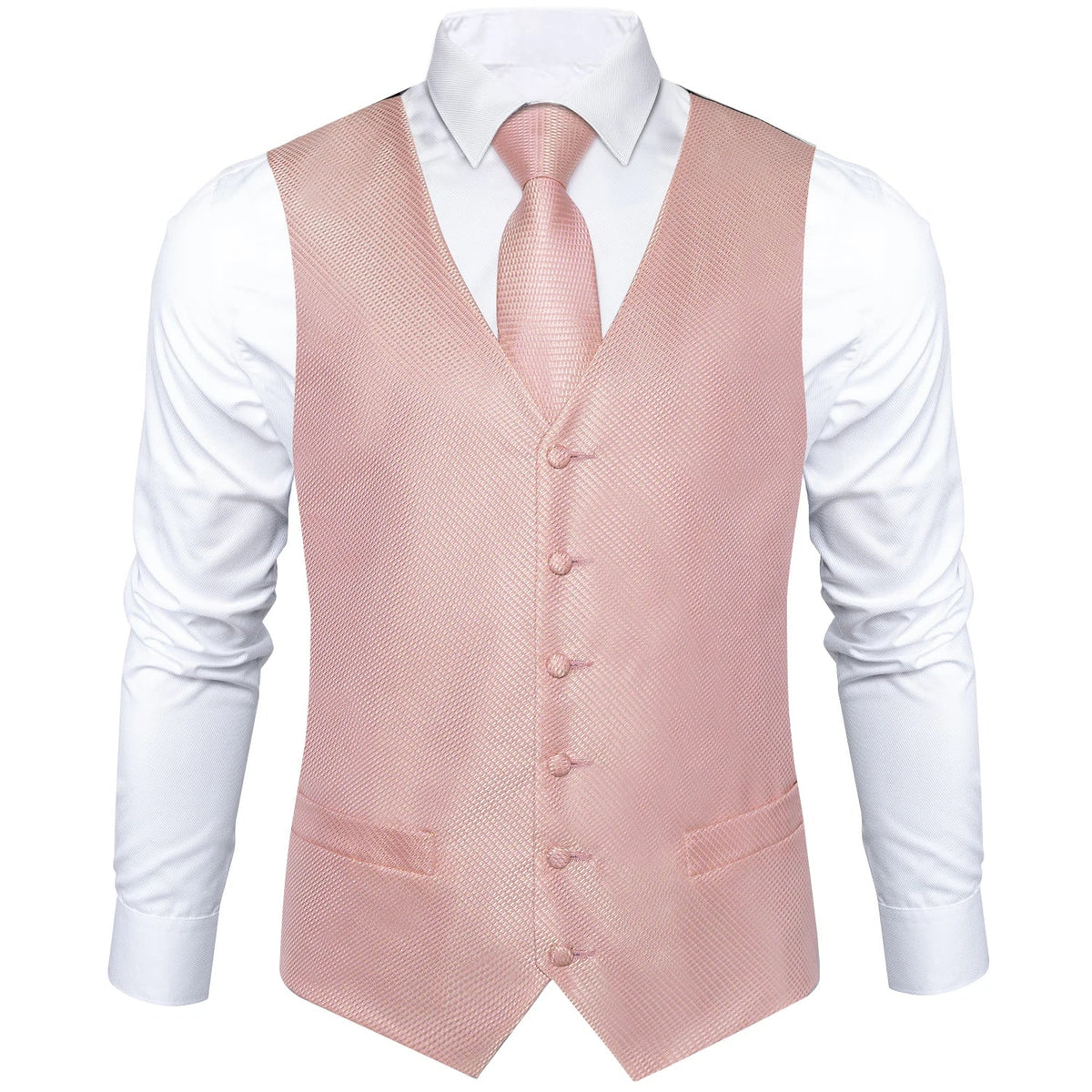 Men's Suit Vest and Tie Set – Single Breasted Waistcoat with Necktie and Pocket Square for Weddings and Business Events