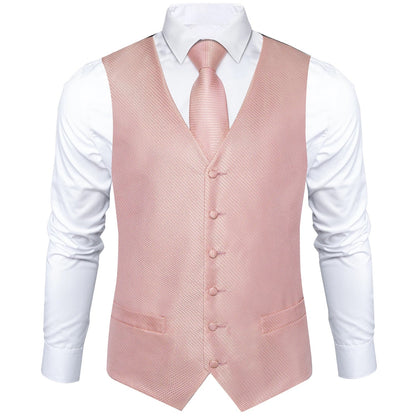 Men's Suit Vest and Tie Set – Single Breasted Waistcoat with Necktie and Pocket Square for Weddings and Business Events