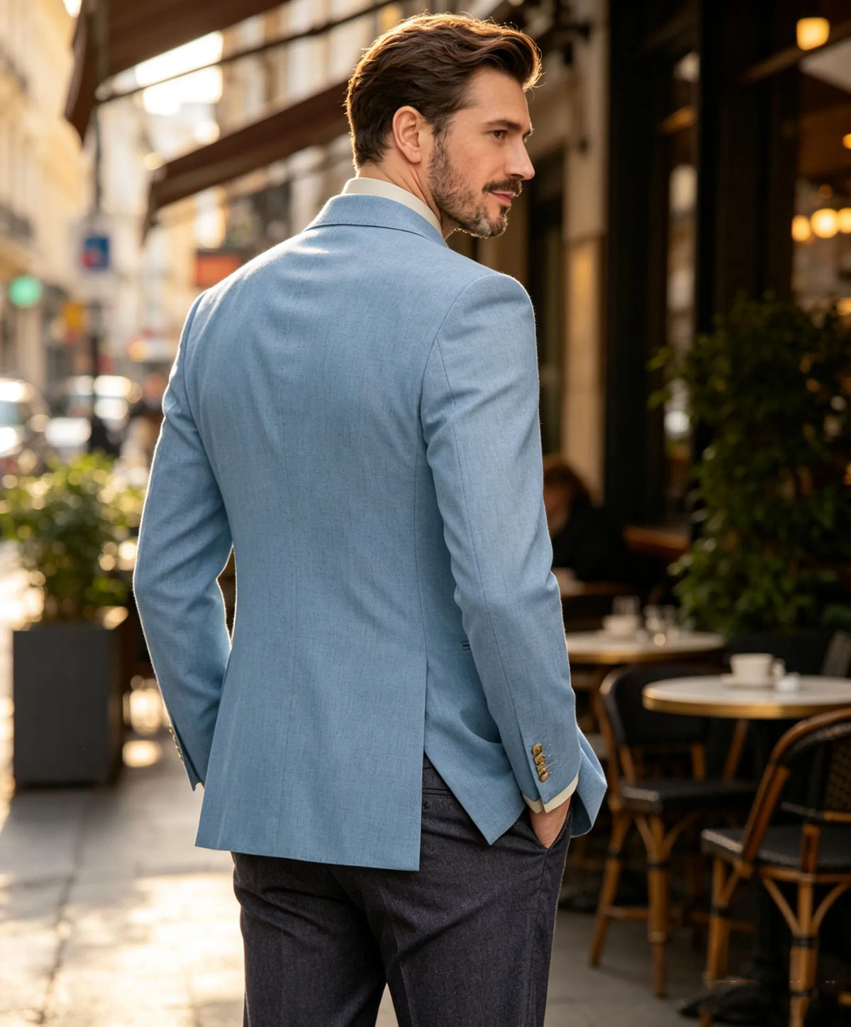 Burgundy Linen Blend Double Breasted Men's Blazer Peak Lapel Slim Fit Tailored Formal Men Suit Jacket For Wedding Groom Business