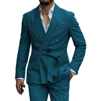 Slim Fit Shawl Lapel Men's Wedding Suits 2 Piece Formal Business Groom Wear Fashion Style Blazer Pants Tuxedos Costume Homme