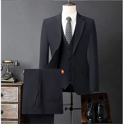 Men's Smart Casual Single Breasted Suit – Wedding, Business & Banquet