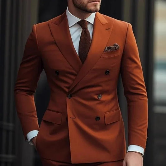 Men's Suit Complete Dressing Two-piece Set Set Single-breasted Two-button with Pocket for Business Casual Banquet Party Wedding